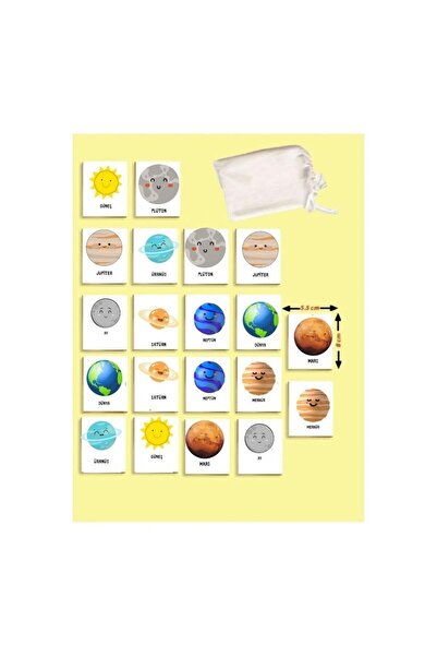 Çılgıntrend لعبة مطابقة بطاقات الذكاء، لعبة ألغاز تعليمية خشبية للكواكب