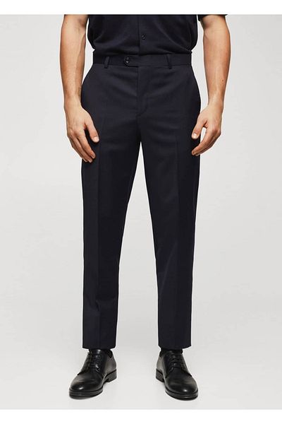 MANGO Man Slim Fit kalhoty ze střižní vlny