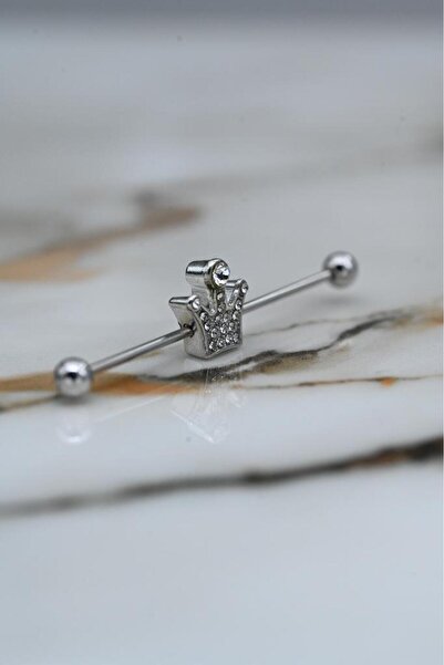 TÜKKAN ACCESSORİES 316L CERRAHİ ÇELİK KRAL TACI FİGÜR KÖPRÜ PİERCİNG-0VP173