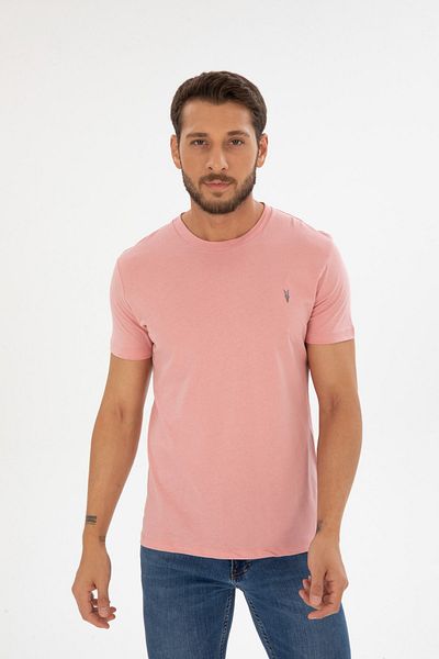 Four Man Ανδρικό μπλουζάκι σε σκόνη Crew Neck Cotton Relaxed Fit