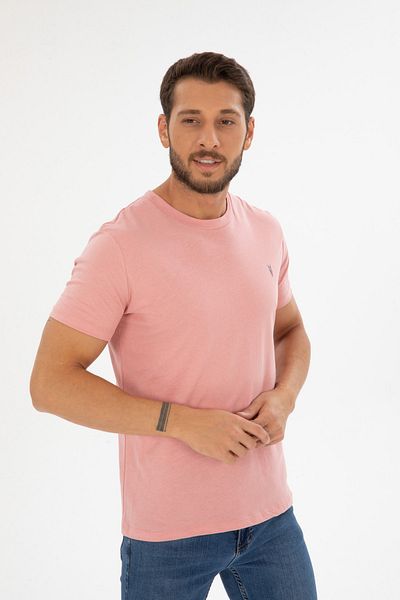 Four Man Ανδρικό μπλουζάκι σε σκόνη Crew Neck Cotton Relaxed Fit