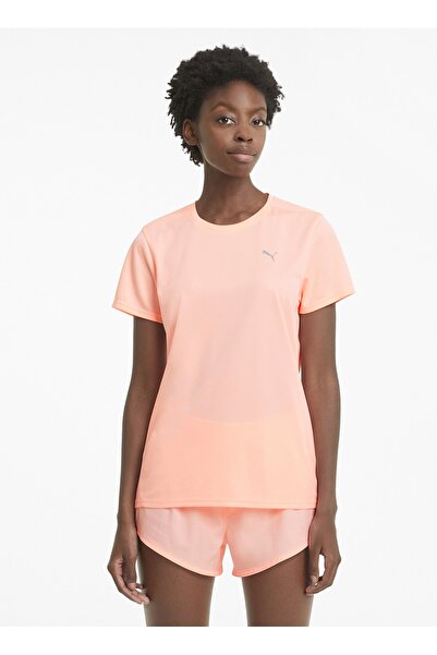 Puma O Yaka Düz Turuncu Kadın T-Shirt 52018125 RUN FAV SS TEE