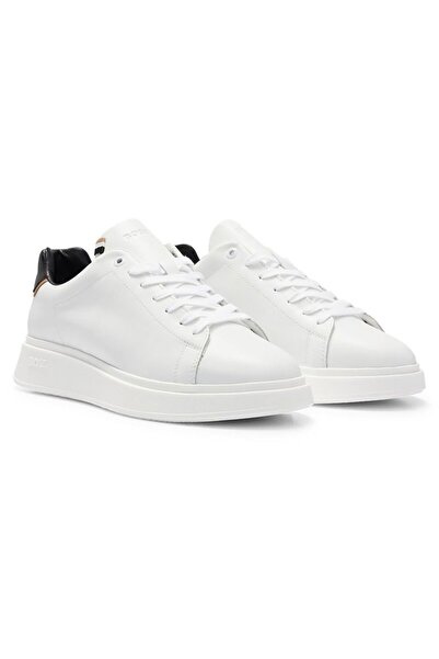 BOSS Erkek Marka Logolu Rahat Taban Bağıcıklı Beyaz Sneaker 50497880-102