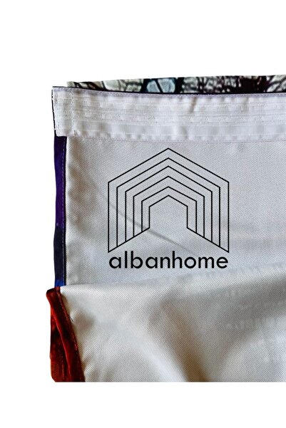 ALBANHOME Alban Home Ekose Desen Dijital Baskı Çift Kanat Fon Perde