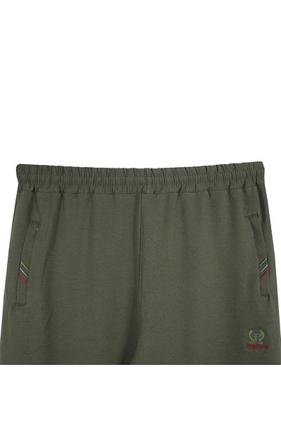 marufshop Ανδρική φόρμα μεγάλου μεγέθους με 2 κλωστές Χακί ραβδώσεις