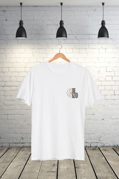 BAGÜ STORE تي شيرت أبيض للجنسين مطبوع على الصدر الأيسر مقاس كبير