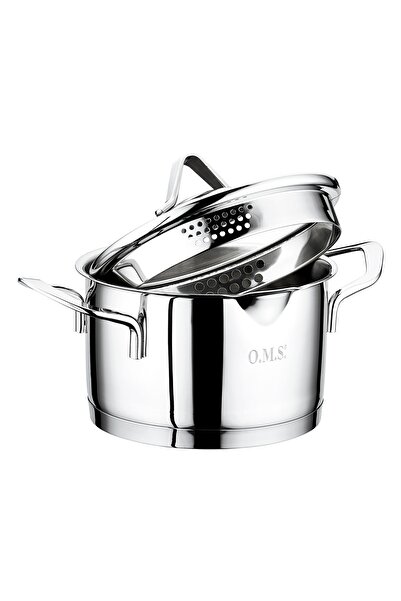 OMS , Süzgeçli Derin Çelik Tencere 20x10 Cm