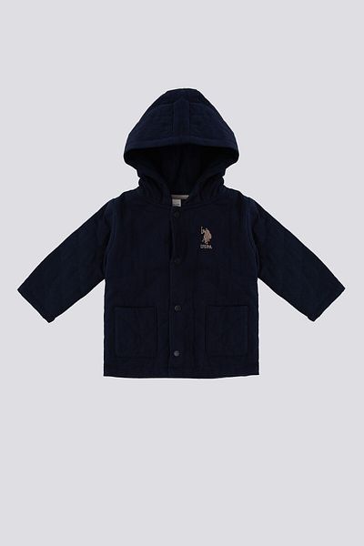 U.S. Polo Assn. Palton pentru bebeluș cu glugă, albastru bleumarin, U.S. Polo Assn