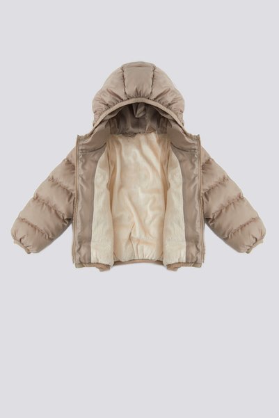 U.S. Polo Assn. U.S. Polo Assn Bej Kapüşonlu İçi Tüylü Bebek Mont