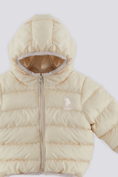 U.S. Polo Assn. U.S. Polo Assn Krem İçi Tüylü Şişme Bebek Mont