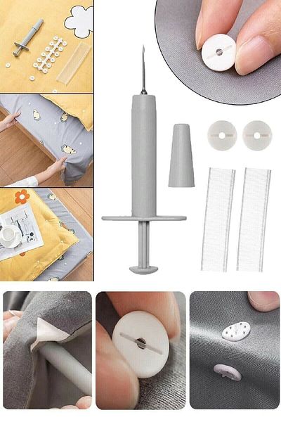 Vi Caro Quilt Cover and Sheet Holder - Needle 40 Pcs Buttons and 200 Pcs Rope Set