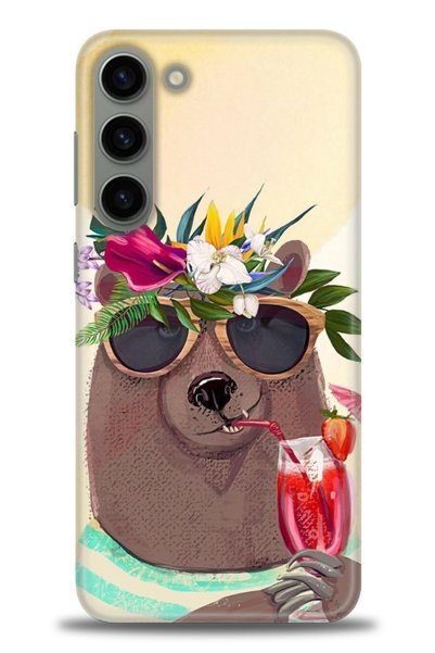 MRCİLETİSİM Samsung Galaxy S23 Plus Case Hd Printed Case - Enjoyable Bear + F...