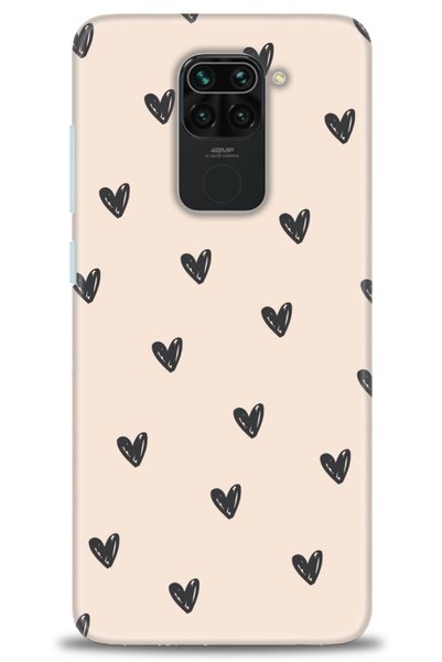 MRCİLETİSİM Xiaomi Redmi Note 9 Case Hd Printed Case - Tiny Hearts + Full Scr...