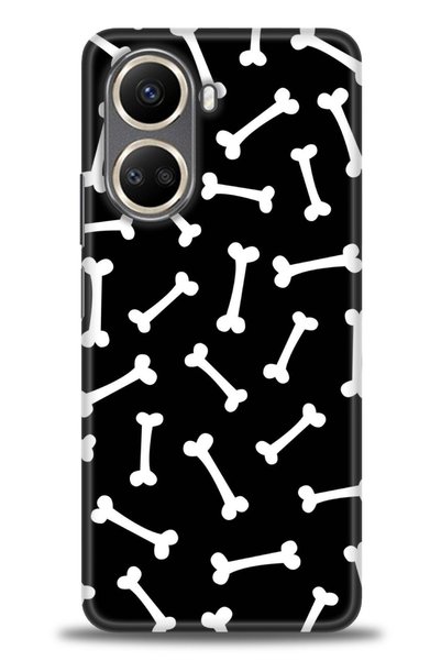 MRCİLETİSİM Realme C55 Case Hd Printed Case - Bones + Full Screen Protector