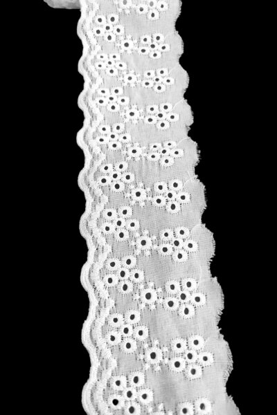 DUAYEN vintage fisto vual terikoton üzeri işleme şenocak kenar desen 1 metre