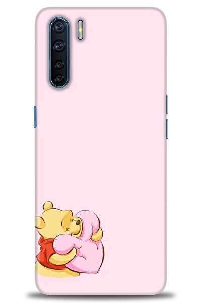 MRCİLETİSİM Oppo A91 / Reno 3 Kılıf HD Baskılı Kılıf - Winnie the Pooh Kalpli...