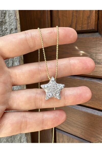 emy by emel luxury silver jewelry Altın Kaplama Kırık Baget Yıldız Kolye 925 ...