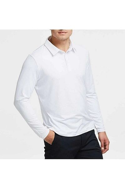 Nacar Adult Long Sleeve Solid Color Basic Polo Neck School Lacoste T-shirt