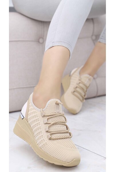 Madam Tarz Baros Dolgu Triko Spor Ayakkabı 7 cm