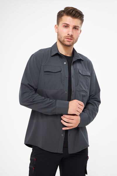 GHASSY CO. Чоловіча функціональна сорочка з кишенями, регульованими рукавами та повітряними прошарками для близької охорони GM-002