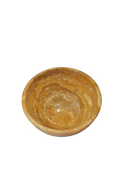 Sümeyra Marble Art Yellow - Natural Yellow Marble Bowl Snack Bowl 1 Piece