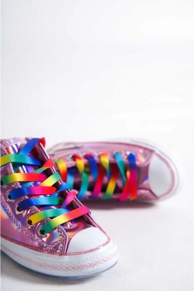 NS Little Dívčí růžové tenisky Unicorn Hologram