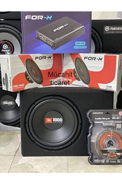 FORX5 Takım Set Jbl 30cm Bass 1000w 4kanallı Anfi Iki Takım Forx 16cm Midrange Set Kablo