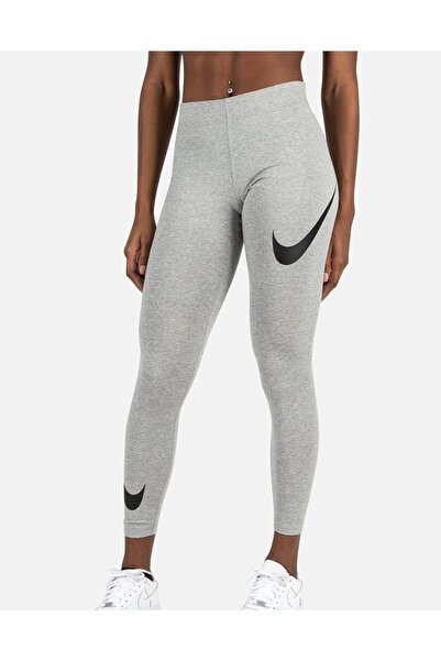 Nike Leggings High Rise Yüksek Belli Pamuk Polyester Ince Siyah Tayt Ct