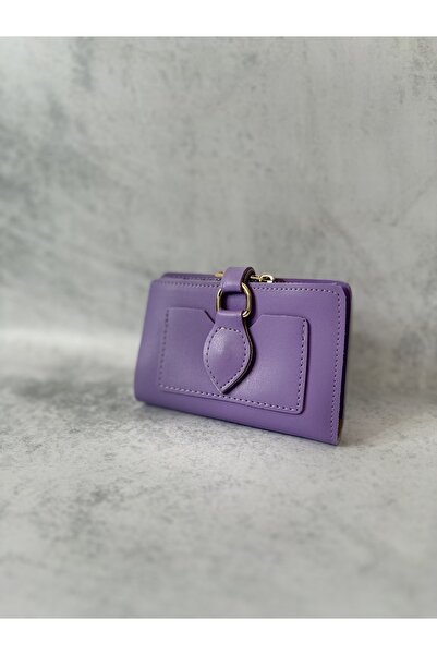 Must Leather Kadın tokalı fermuarlı cüzdan