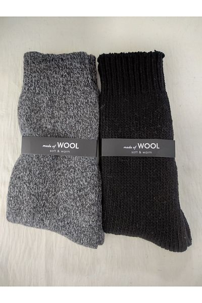 somon MEN'S WINTER WOOL WOOL SOCKS 2-PACK (SOFT & WARM)
