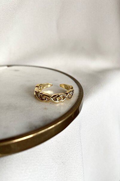 gaila design Altın Kaplama Ayarlanabilir Sarmal Yüzük