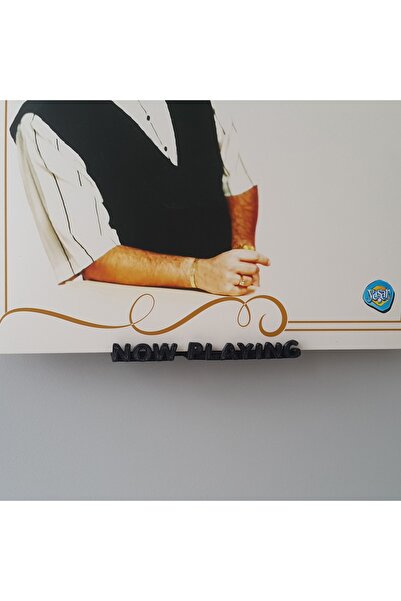 KİOfisi Plaklık - Plak rafı - Siyah -Plak standı - NOW PLAYING - Plak rafı - Plak tutucu