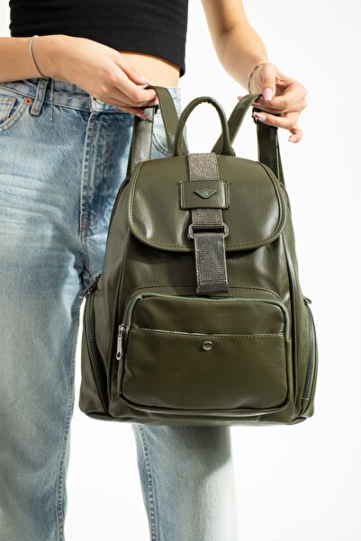 MEGA ÇANTA ΓΥΝΑΙΚΕΙΟ ΣΑΚΙΔΙΟ ΠΛΑΤΗΣ ΠΡΑΣΙΝΗ Πέτρα