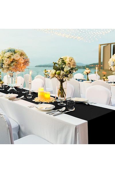stay home Party Wedding Party Decoration Carefree Black Out Shiny Runner 30 x 130 cm 2 Pieces