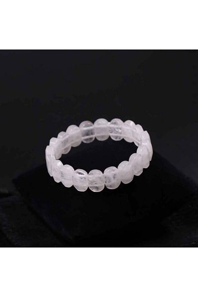 MYTAKIAĞACIMFH Crystal Quartz Stone - Natural Stone Bracelet with Rolex Style Elastic Thread