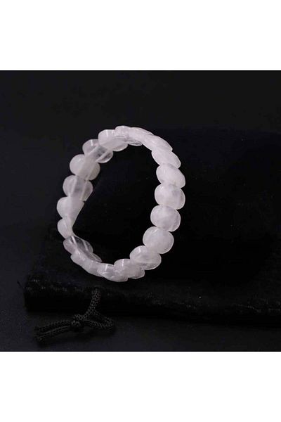 MYTAKIAĞACIMFH Crystal Quartz Stone - Natural Stone Bracelet with Rolex Style Elastic Thread