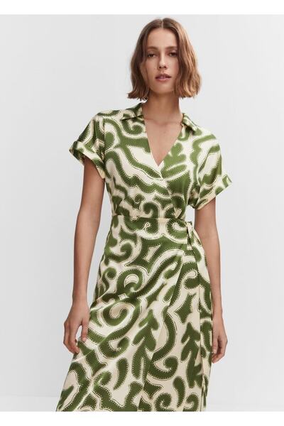 MANGO Woman Desenli Anvelop Kesim Elbise