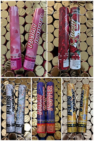 ZEYMERADE 5’li Karışık Konfeti Seti, Güllü-Kalpli-Gümüş-Gold-Karnaval Karışık...