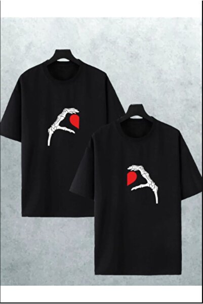 Pelna tricou oversize unisex cuplu combinație (2 buc) alb decolteu