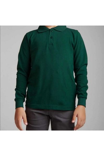 Nacar Unisex Adult Long Sleeve Solid Color Basic Polo Collar High School Lacoste T-shirt