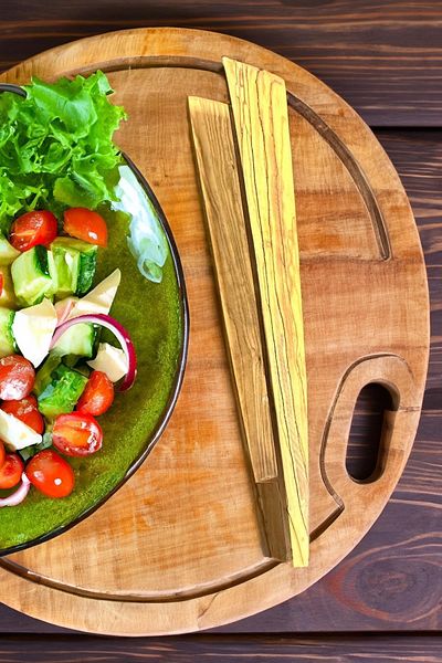 MaisonArt Olive Wood Tongs | 1 Handmade Wooden Tongs