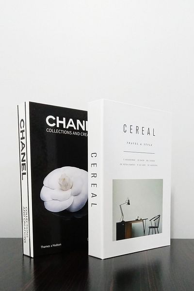 BayCazip Black Rose and Cereal Themed 2-Piece Decorative Book Box Set