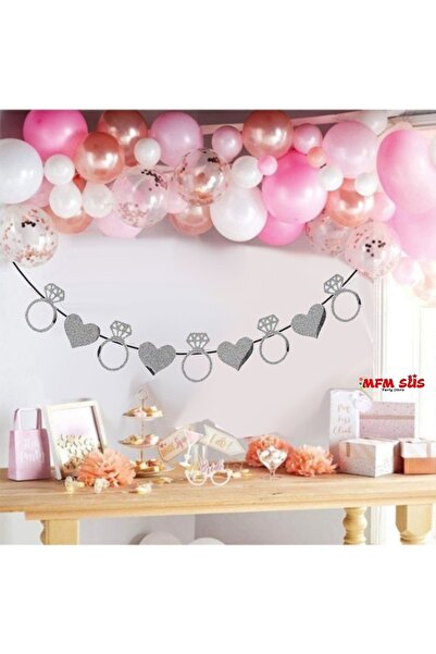 MFM Inel inimă eva mătase șir mireasa promisiune logodna ornament gri