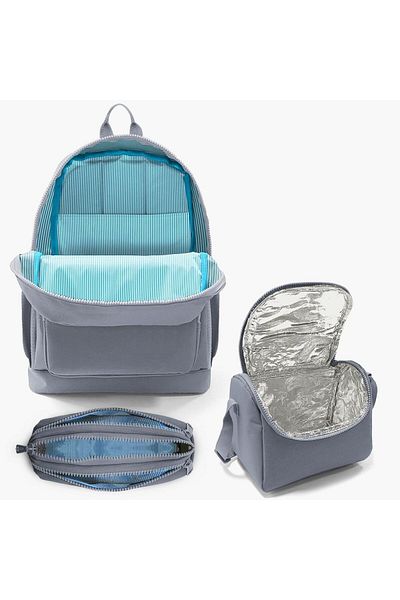 Yaygan Coral High Pink Water Green Unicorn Girl Patterned 3-Piece Bag Set - 23733