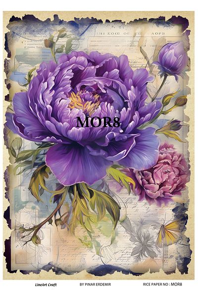 LİNEART LineArt Brass Decopage Paper LA-MOR8