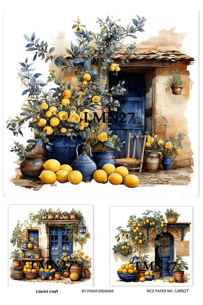 LİNEART LineArt Brass Decopage Paper LA-LMN27