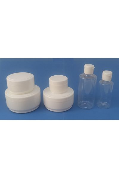 demethome Set de călătorie 6 bucăți 150-100-50-25 ml cutie cosmetică din plastic goală 100-50 ml sticla goală pentru animale de companie
