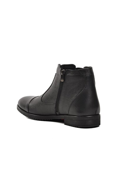 Pierre Cardin 11925251-24K Μαύρες ανδρικές μπότες από γνήσιο δέρμα με φερμουάρ