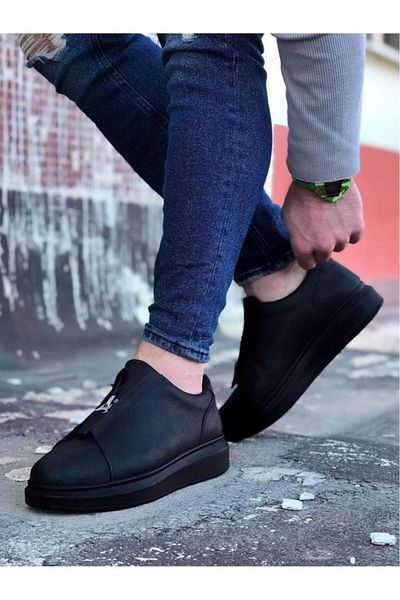BPM Pantofi casual pentru bărbați Wagoon WG010 din piele de cărbune