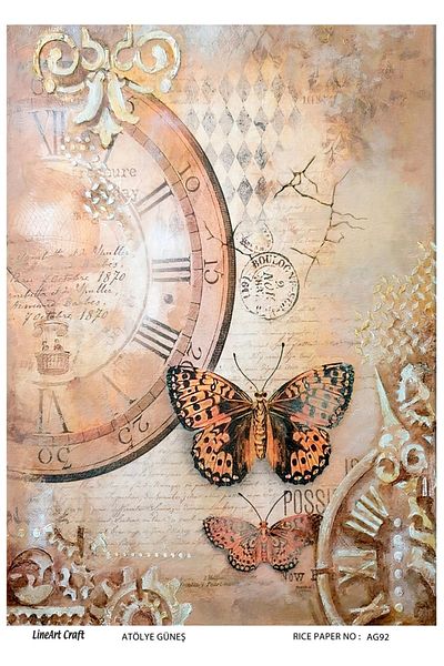 LİNEART LineArt Brass Decopage Paper LA-AG92